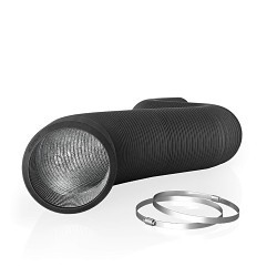 AC Infinity AI-DTA12 Ventilation Ducting, 12 in Dia, 25 ft Length, PVC Thermoplastic Outer, Aluminum Foil Inner, Spiral Steel-Wire Internal Structure